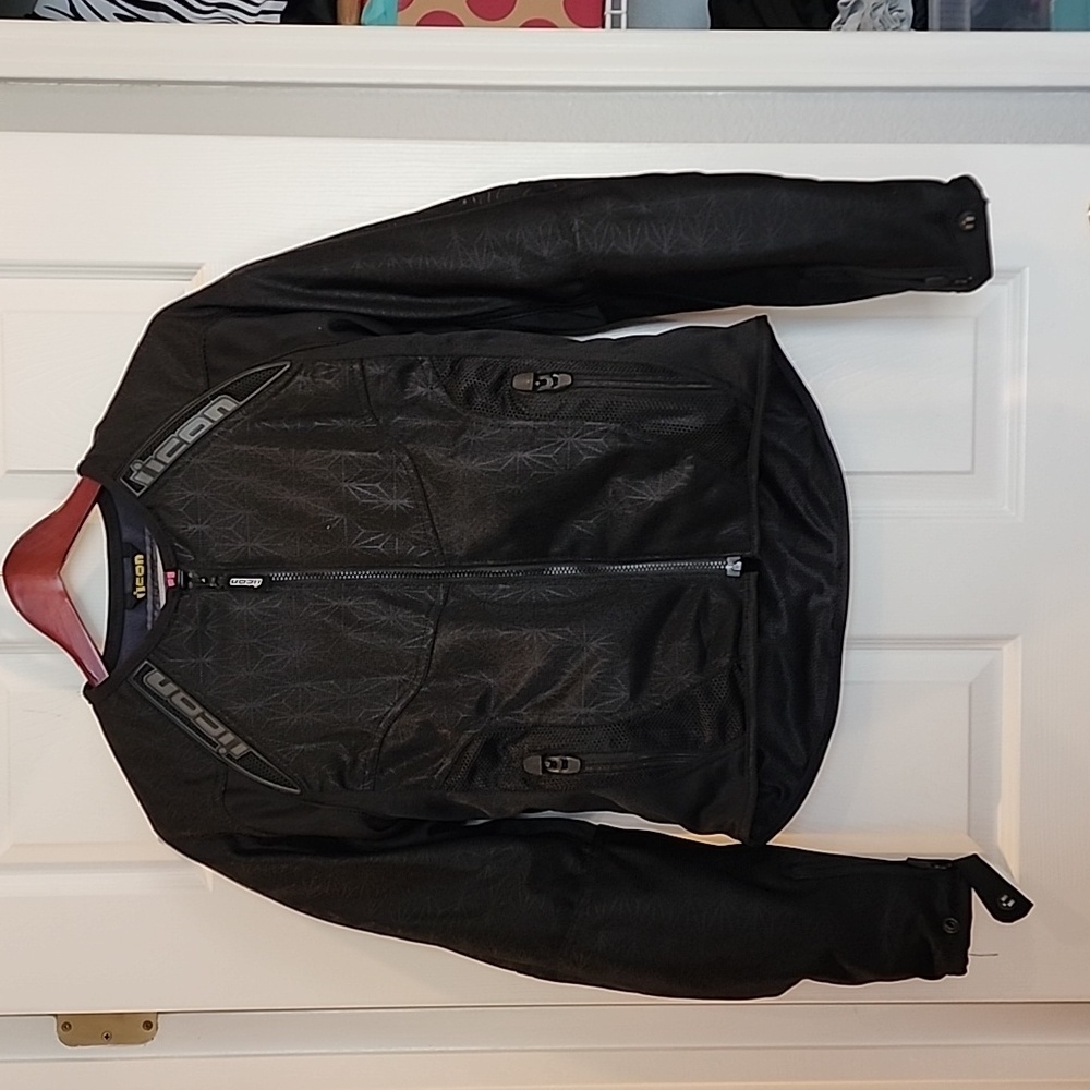 ANTHEM Mesh Padded Black Riding Jacket ICON MOTOSPORTS XS